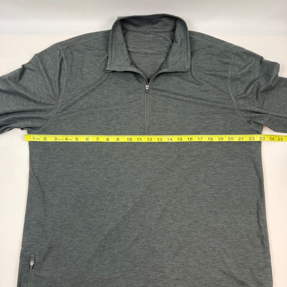 Vuori Strato Tech Quarter Zip Mens XL Charcoal Heather Grey Pullover V221 - Picture 6 of 10